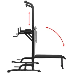 VIDAXL 91191 Power Tower With Sit-Up Bench 11 VIDAXL 91191 Power Tower With Sit-Up Bench -ActiveGear Store vidaxl 91191 power tower with sit up bench 3
