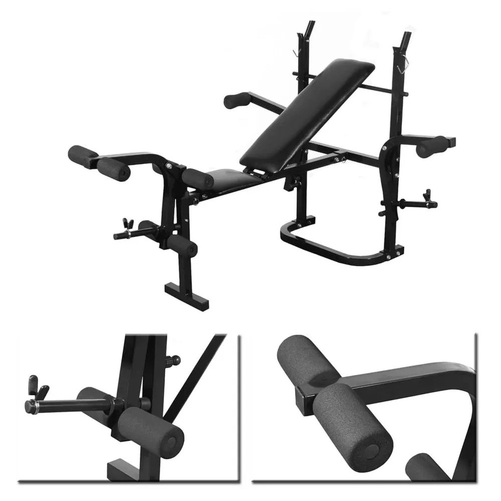 VIDAXL Home Gym Folding Weight Bench Dumbbell Barbell Set 6 VIDAXL Home Gym Folding Weight Bench Dumbbell Barbell Set - Image 6