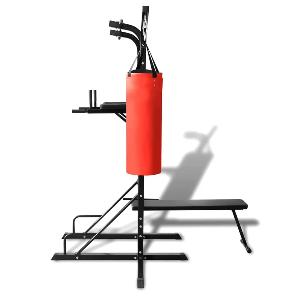 VIDAXL Sit-Up Bench Boxing Bag Power Tower 4 VIDAXL Sit-Up Bench Boxing Bag Power Tower - Image 4