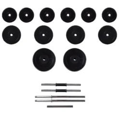 VIDAXL Weight Benchweight Rack. Barbell And Dumbbell Set 30.5Kg -ActiveGear Store vidaxl weight benchweight rack. barbell and dumbbell set 30.5kg 7